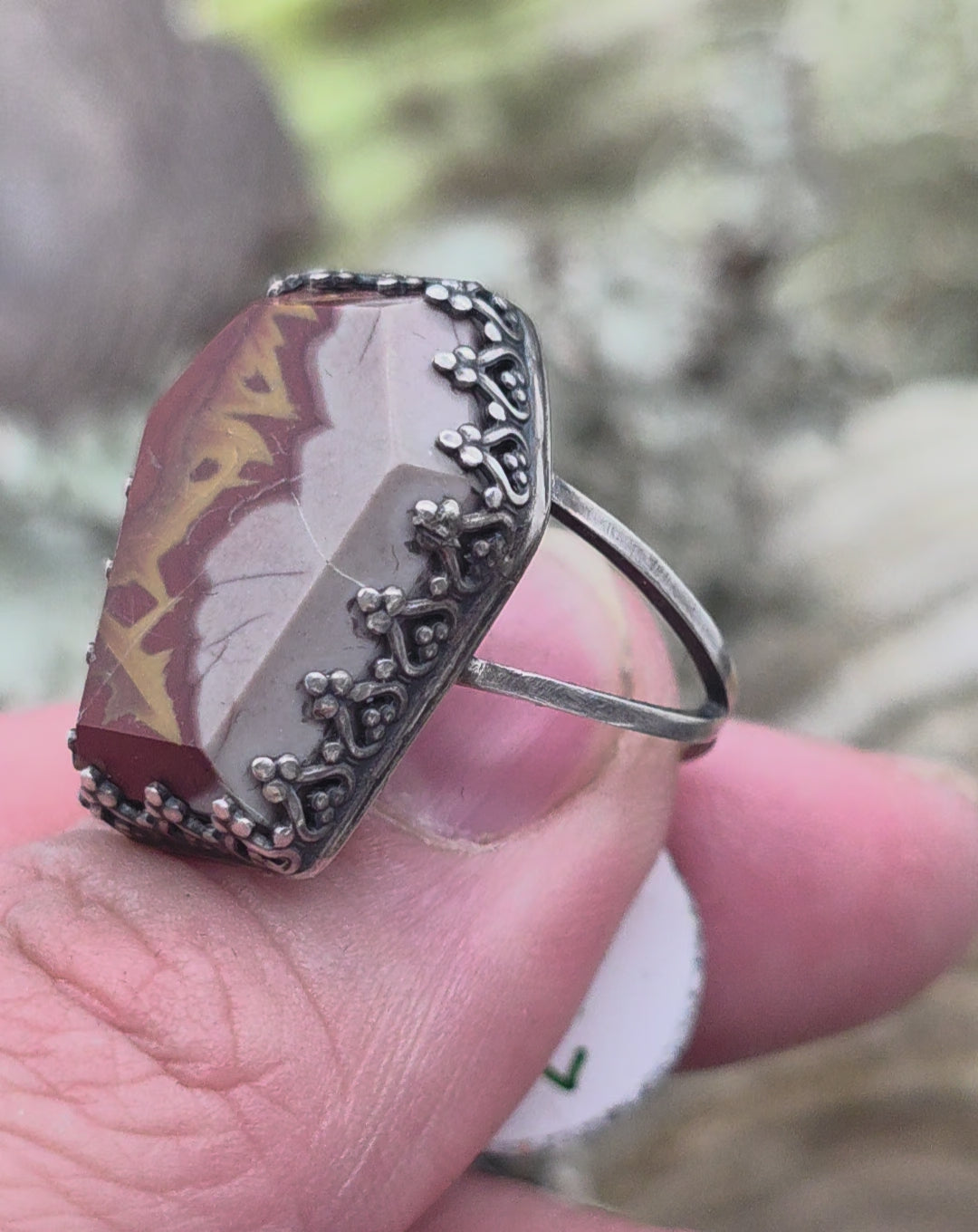 Noreena jasper coffin ring size 7