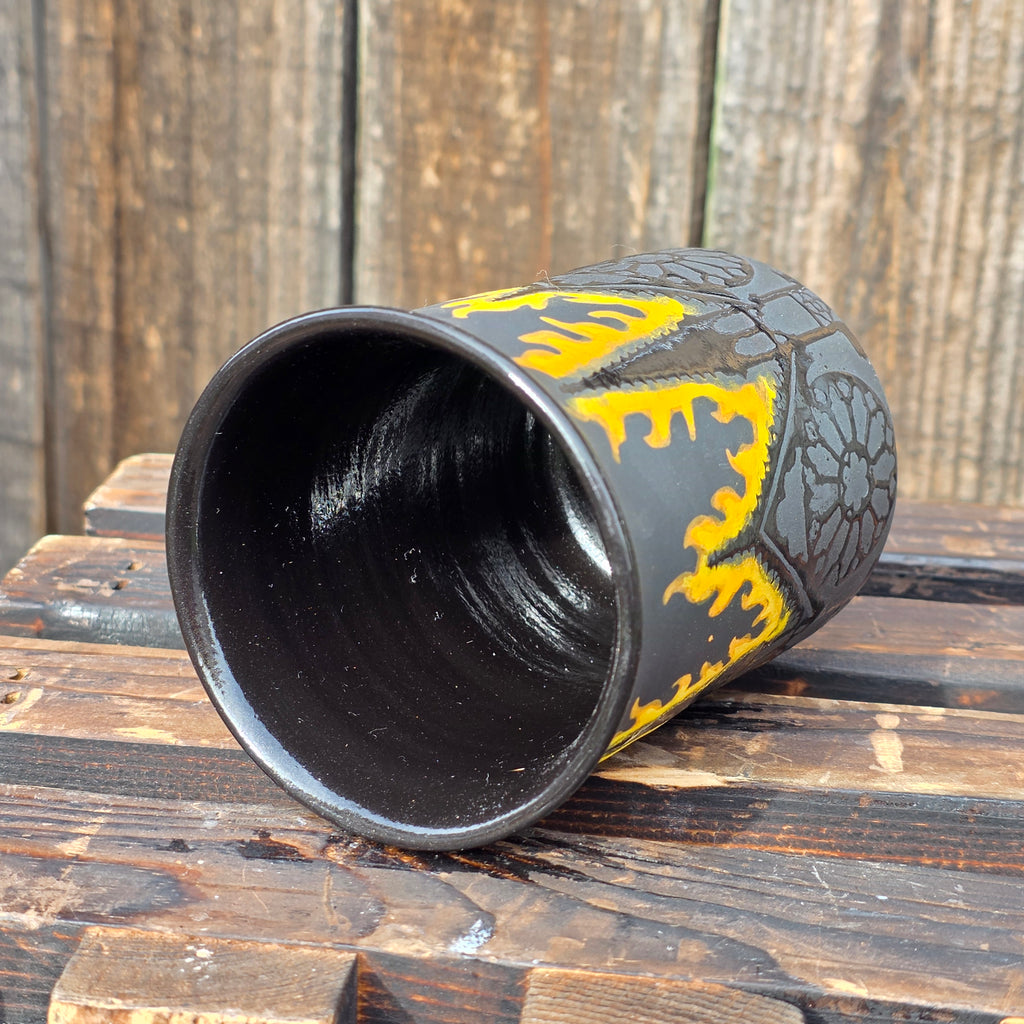 Burning cathedral tumbler