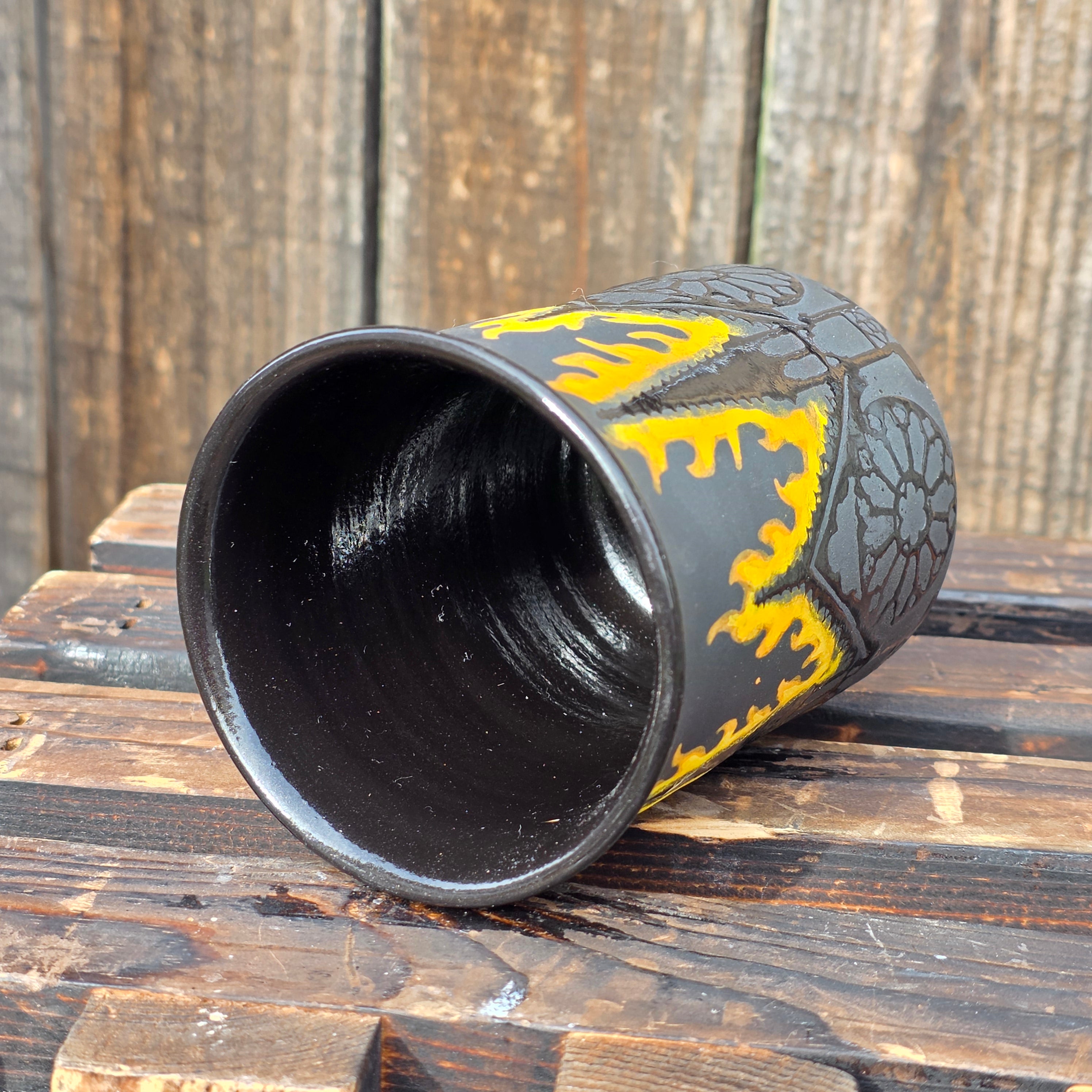 Burning cathedral tumbler