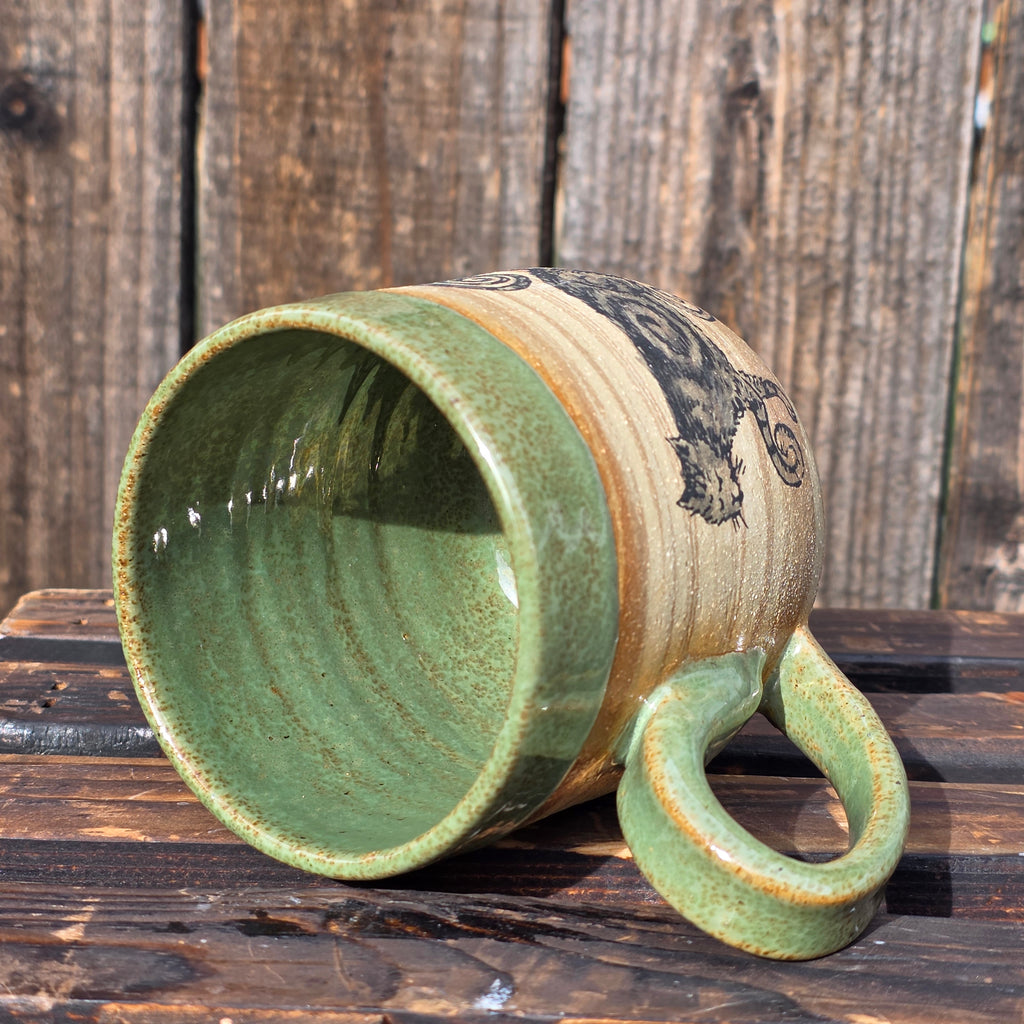 Medieval spiral cat mug