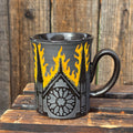 Burning cathedral mug