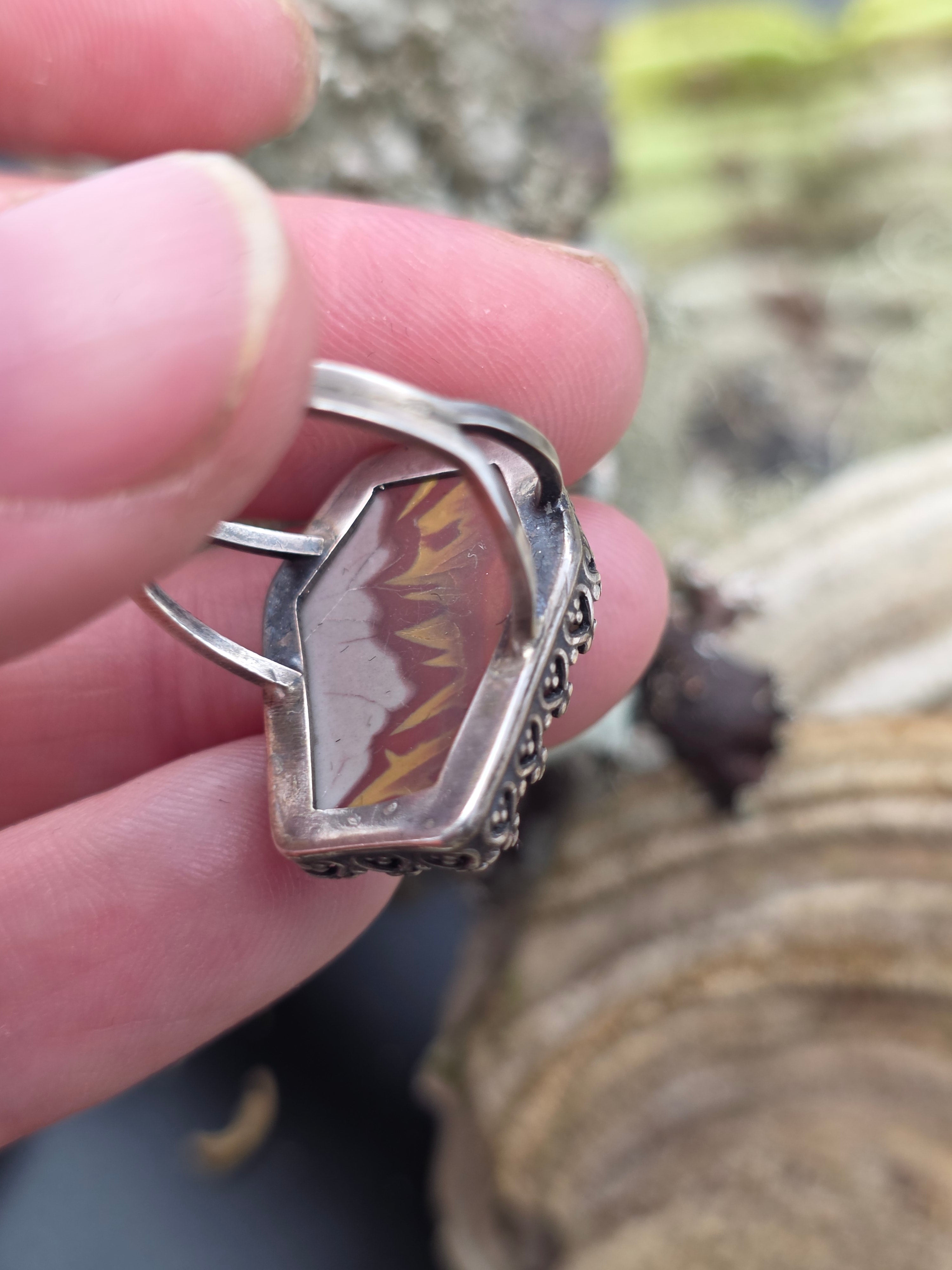Noreena jasper coffin ring size 7