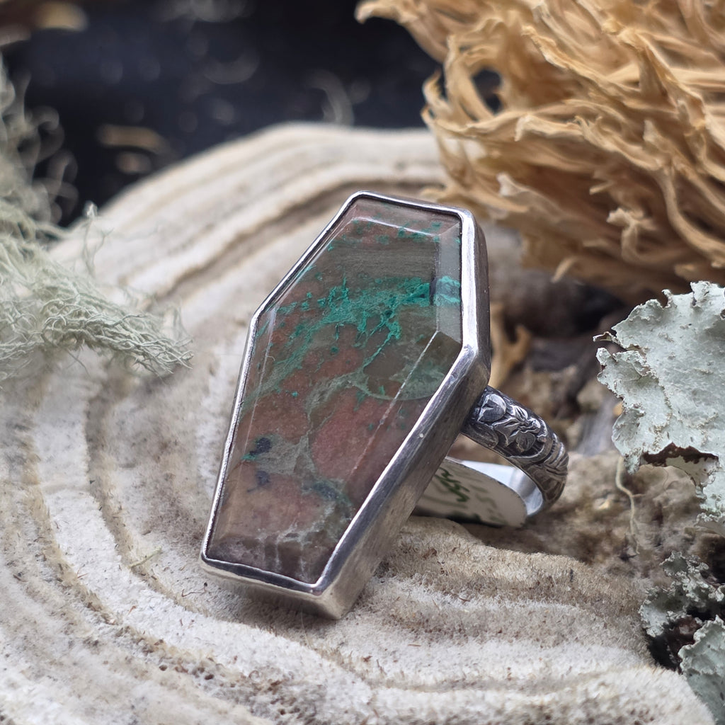 Chrysacolla coffin ring size 10