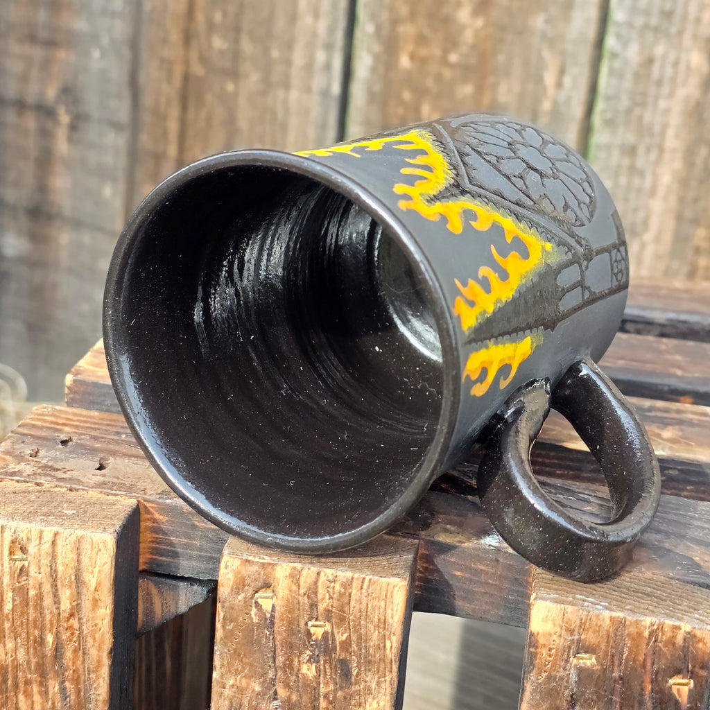 Burning cathedral mug