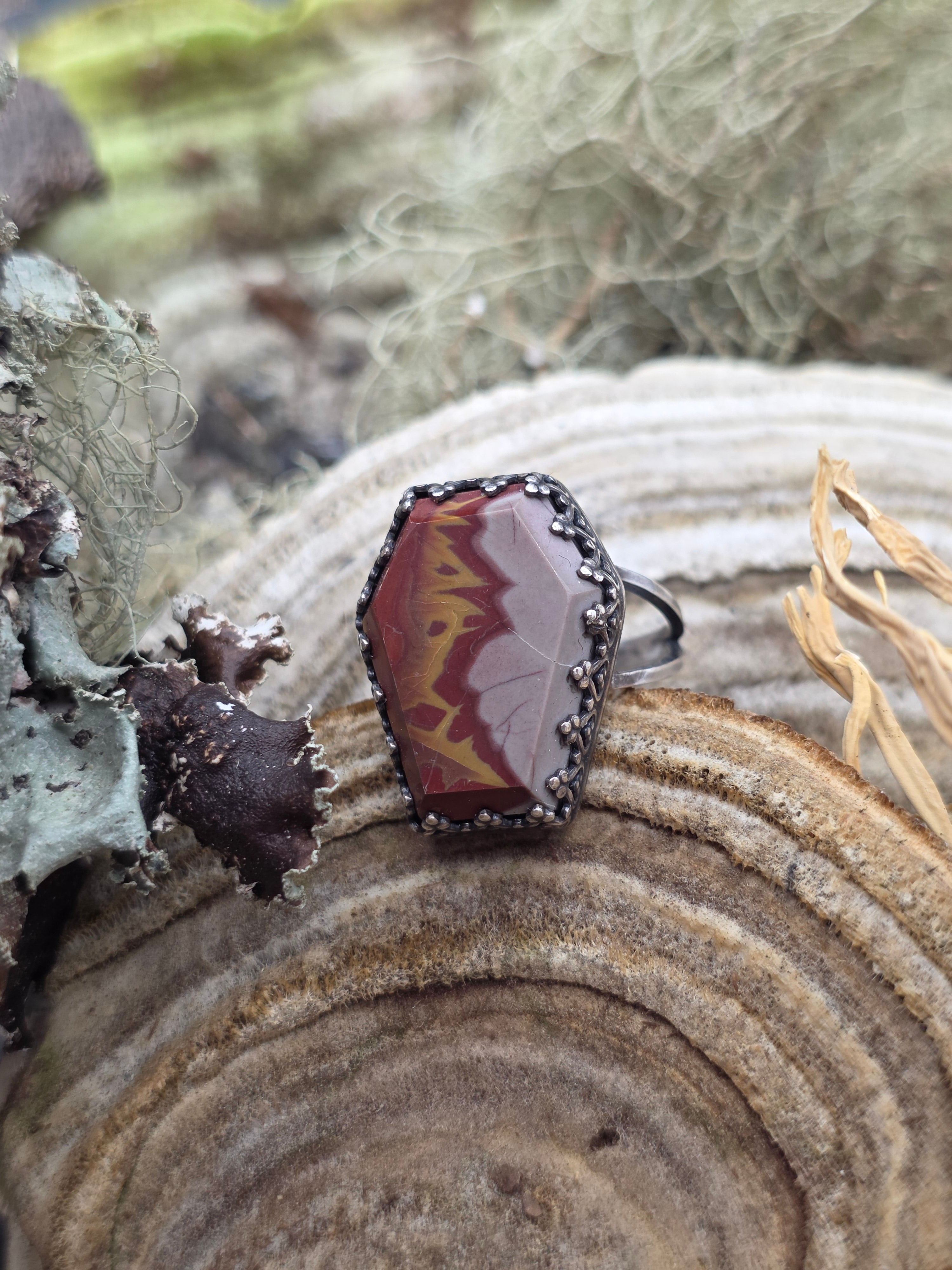 Noreena jasper coffin ring size 7